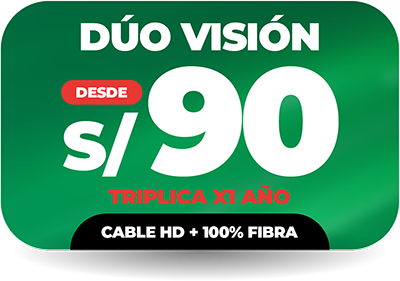 Dúo Cable Visión Perú - Internet 100% Fibra + Cable HD